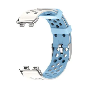 Chytré hodinky Perforovaný řemínek s přezkou Huawei Band 8/9/10,Béžovo-modrá