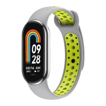 Příslušenství k fitness náramku Dvojbarevný silikonový náramek Mi band 8/9/10,Šedo-zelená,Xiaomi Mi Band 8/9/10