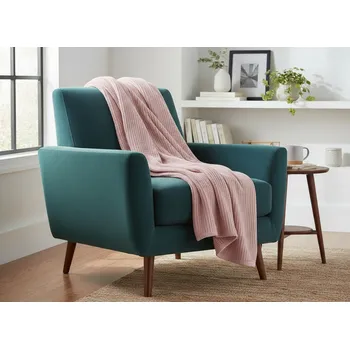 Přehoz na křeslo - bavlna s akrylem AMBRA růžová 70x160 cm Mybesthome