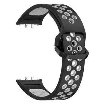 Chytré hodinky Dvojbarevný řemínek pro Samsung Galaxy Fit 3,Černo-Šedý