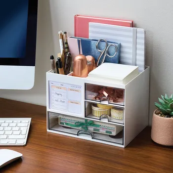 Úložný box Organizér na pracovní stůl bílá 20,8 x 14,3 x 15,5 cm.