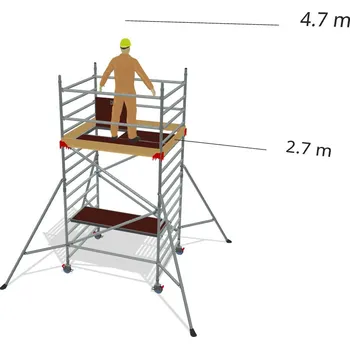 Lešení Hliníkové lešení Klimatek - výška 4,7 m - 1,8 m x 1,45 m (d/š)