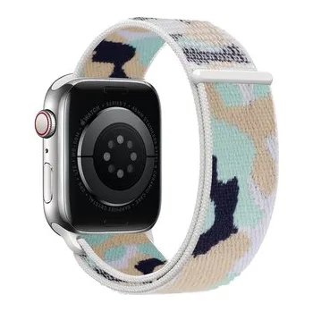 Chytré hodinky Nylonový řemínek kamufláž pro Apple Watch 42/44/45/46/49mm,Béžová kamufláž