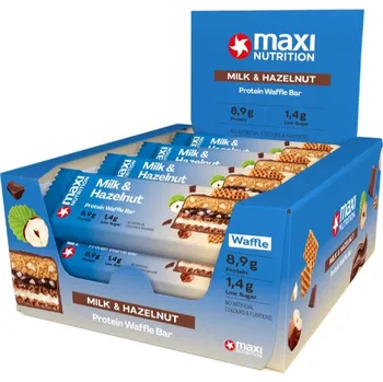 MaxiNutrition Waffle Protein Bar proteinová tyčinka příchuť Milk and Hazelnut 12x40 g