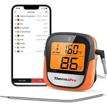 Kuchyňský teploměr Kuchyňský teploměr na gril, BBQ, uzení, do trouby ThermoPro TP-901 Bluetooth