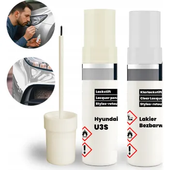 Lak na dřevo Opravná sada HYUNDAI U3S 2v1: Základní lak + Bezbarvý lak s štětečkem