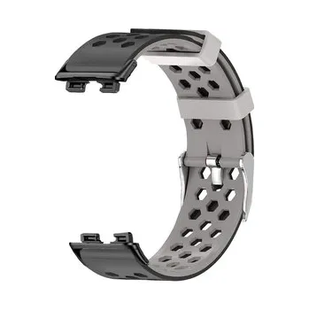 Chytré hodinky Perforovaný řemínek s přezkou Huawei Band 8/9/10,Černo-Šedá