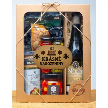 Dárková krabička VELKÁ DÁRKOVÁ SADA s BÍlým vínem krásné narozeniny (VELKÁ DÁRKOVÁ SADA s BÍlým vínem krásné narozeniny)