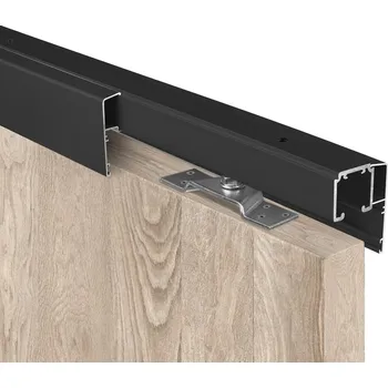 Interiérové dveře SC - POSUVNÝ SYSTÉM SERIES 100 SILENT 80 KG s oboustranným krytem na profil SC – posuvný systém 100 SILENT pro dvoukřídlé dveře 2D 3000/80 s oboustranným krytem BS - Černá matná