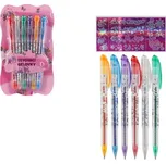 Gelové pero tetovací 6 ks plast + šablony na kartě