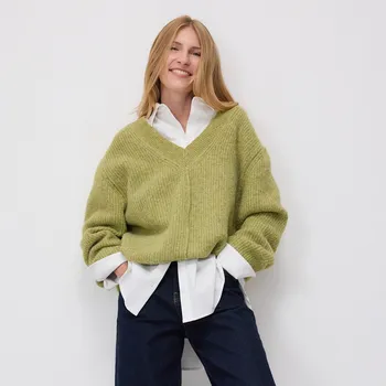 Dámský svetr Reserved - Svetr oversized - žlutozelená - 279GV-71M - 279GV-71M-XL