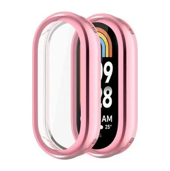 Chytré hodinky Ochranný metalický kryt pro Mi band 8/9/10,Metalická růžová