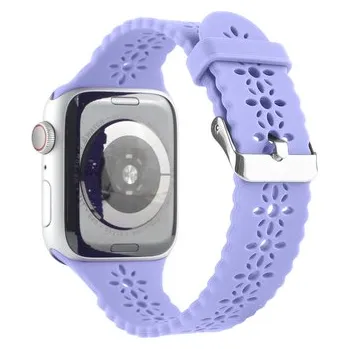 Chytré hodinky Řemínek s perforováním a přezkovým zapínáním pro Apple Watch 42/44/45/46/49mm,Lila