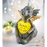 Dráček Kani s LED srdíčkem šedá