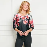 Halenka Luisa černá/květy S