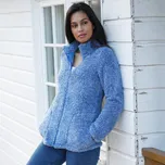 Plyšová mikina na zip modrošedá melír 54