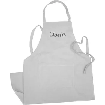 Kuchyňská zástěra Kuchyňská zástěra s výšivkou šedá 79x104 cm