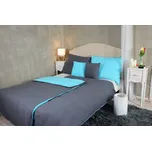 Jednobarevné bavlněné povlečení modrá/tmavě šedá dvoulůžko 220x200 + 2ks 70x90 cm 220 x 200 cm 70 x 90 cm