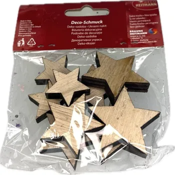 Vánoční dekorace Maják Hvězda 1-3cm bal.9ks dřevěná fialová