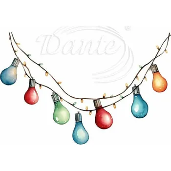 Textilní nažehlovací páska Dante Nažehlovačka Světýlka vánoční - 12 x 7 cm