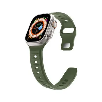 Chytré hodinky Silikonový vroubkovaný řemínek pro Apple Watch 38/40/41/42(S10)mm,Armádně zelený
