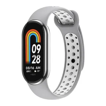 Příslušenství k fitness náramku Dvojbarevný silikonový náramek Mi band 8/9/10,Šedo-Bílá,Xiaomi Mi Band 8/9/10