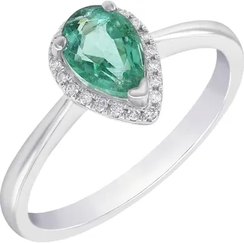 Prsten Smaragdový prsten s diamanty Disha