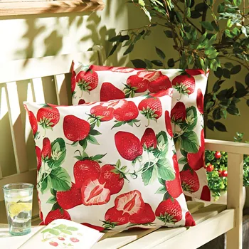 Polštář Vnější polštář Jahody jahodová 45x45 cm