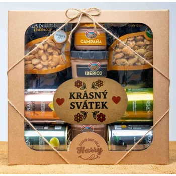 Dárková krabička VELKÁ DÁRKOVÁ SADA OLIVY+PAŠTIKY+MANDLE krásný svátek (VELKÁ DÁRKOVÁ SADA OLIVY+PAŠTIKY+MANDLE krásný svátek)