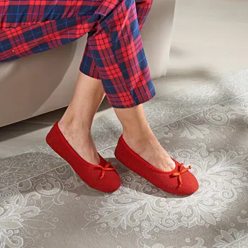 Dámské baleríny Domácí obuv Baleríny červená 36/37