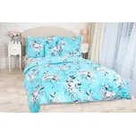 Bavlněné povlečení FLORAL TYRKYS tyrkysová dvoulůžko 220x200 + 2ks 70x90 cm 220 x 200 cm 70 x 90 cm