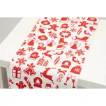 Napron červená/bílá 33x130 cm