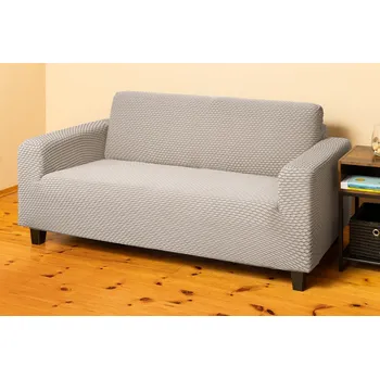 Napínací potah Potah na sedačku Malaga 3místný smetanová 3místná pohovka