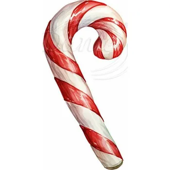 Textilní nažehlovací páska Dante Nažehlovačka Hůlka červenobílá sladká - 10 x 20 cm