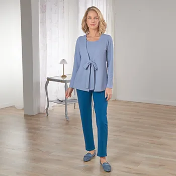 Dámské tričko Kardigan 2 v 1 azurová L