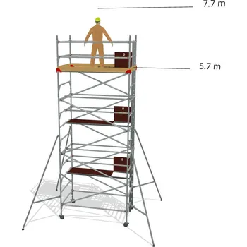 Lešení Hliníkové lešení Klasiko - výška 7,7 m - 2,5 m x 1,45 m (d/š)