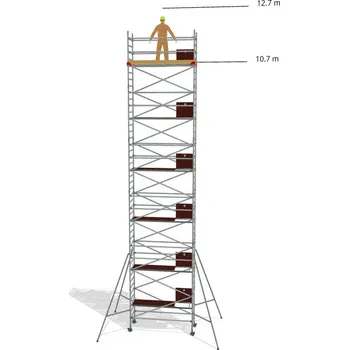 Lešení Hliníkové lešení Klimatek - výška 12,7 m - 2,5 m x 0,85 m (d/š)