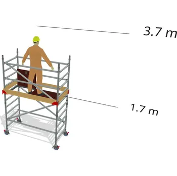 Lešení Hliníkové lešení Klimatek - výška 3,7 m - 1,8 m x 0,85 m (d/š)