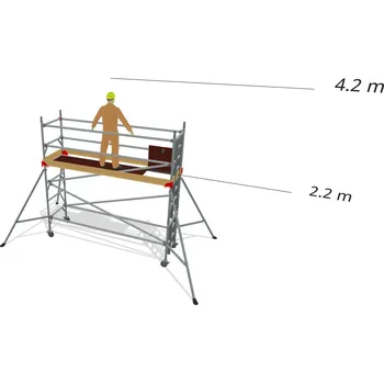 Lešení Hliníkové lešení Klasiko - výška 4,2 m - 3,2 m x 0,85 m (d/š)