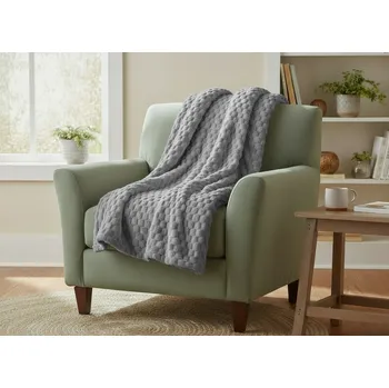 Přehoz na lůžko Přehoz na křeslo - sedačku FLANELA stříbrná 70x160 cm Mybesthome