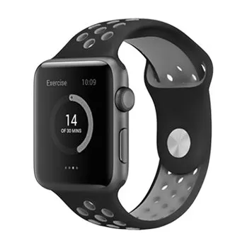 Chytré hodinky Perforovaný řemínek pro Apple Watch 38/40/41/42(S10)mm,Černo-Šedý
