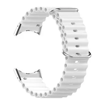 Chytré hodinky Vroubkovaný řemínek s přezkou pro Google Pixel Watch,Bílá