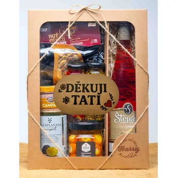 Dárková krabička VELKÁ DÁRKOVÁ SADA s Růžovým vínem děkuji tati (VELKÁ DÁRKOVÁ SADA s Růžovým vínem děkuji tati)