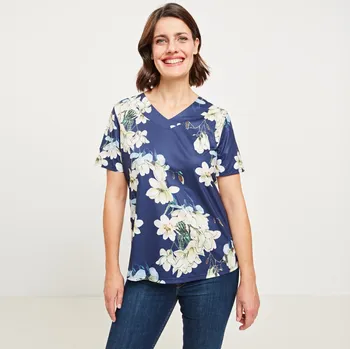 Dámská halenka Tričková halenka Květy S