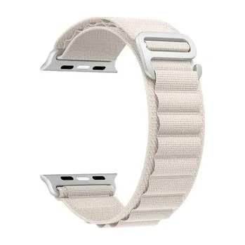 Chytré hodinky Nylonový řemínek se sponou pro Apple Watch 42/44/45/46/49mm,Béžová