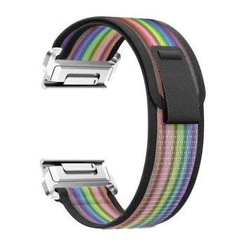 Chytré hodinky Nylonový řemínek se stahovacím poutkem 26mm,Duhový