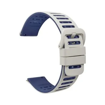 Chytré hodinky Dvojbarevný řemínek s přezkou 22mm,Béžovo-modrý