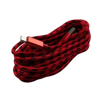 Datový kabel Pletený kabel USB na MICRO-USB 3m,Červeno-Černý