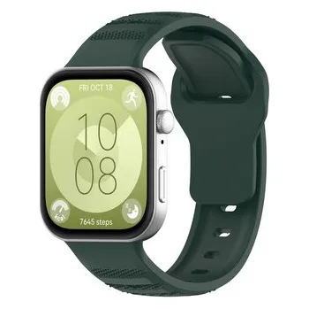 Vroubkovaný řemínek pro Huawei Fit 3,Tmavě zelený