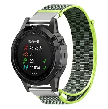 Chytré hodinky Nylonový řemínek 22mm,Šedo-žlutozelená